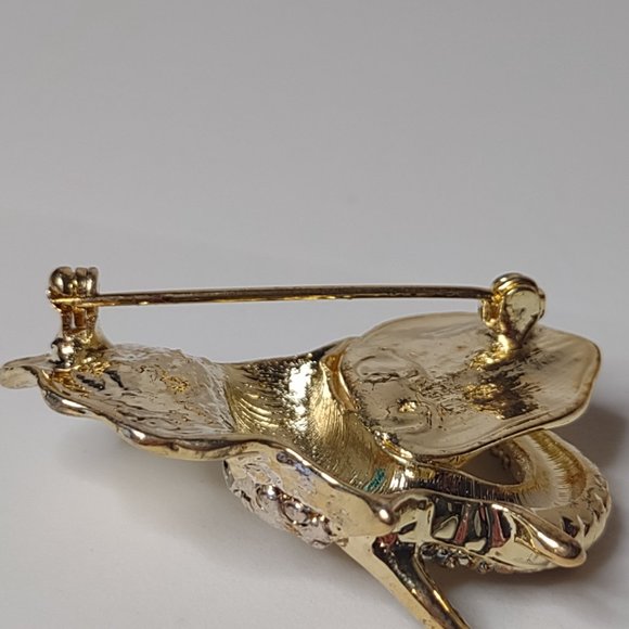 Awesome Lucky Gold Tone Elephant Head Brooch - Picture 10 of 10